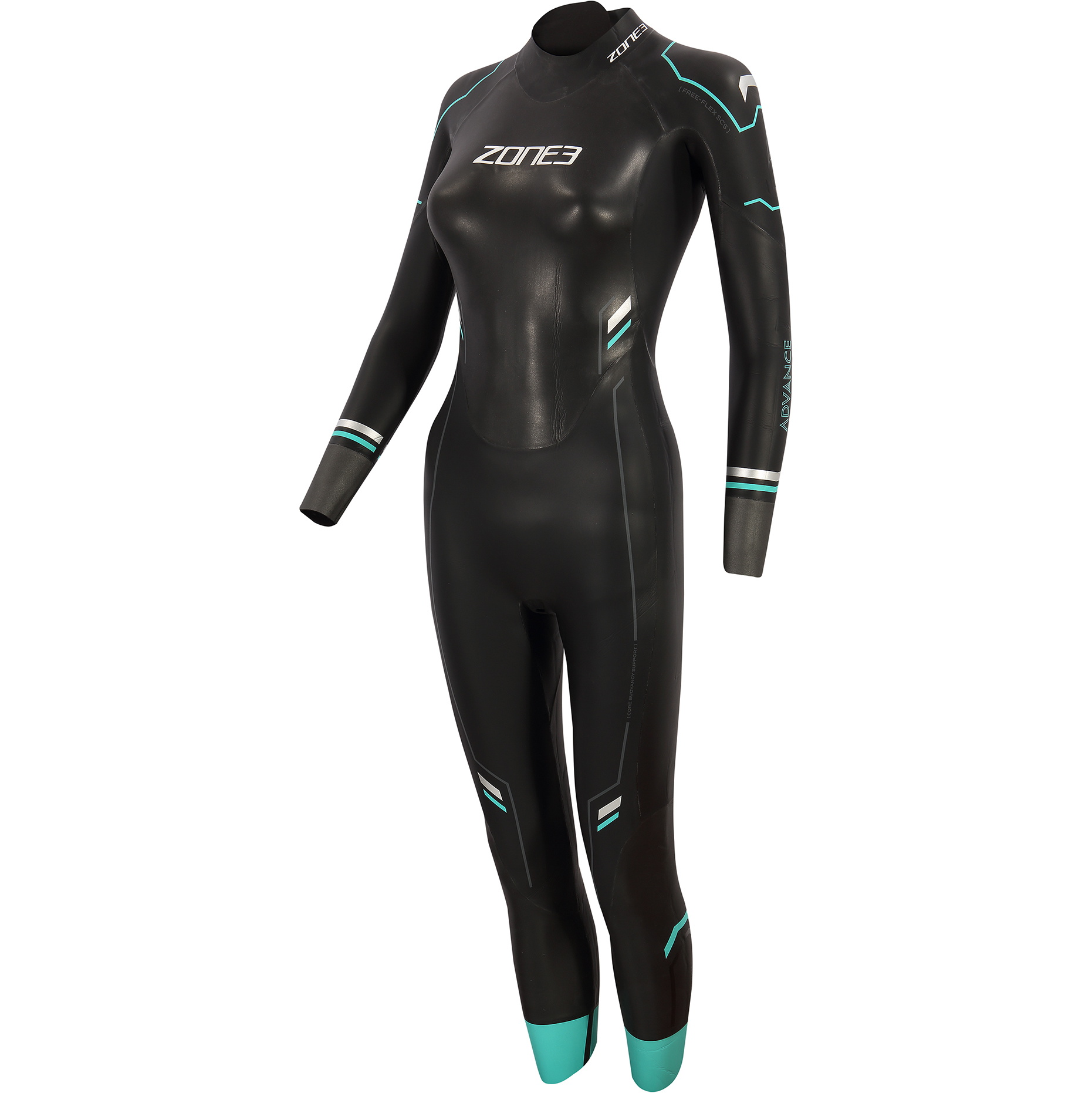 2026 Zone3 Frauen Advance Swim Neoprenanzug WS21WADV - Black / Turquoise